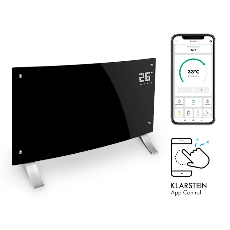 بخاری برقی هوشمند خمیده klarstein Bornholm Curved Smart - با کنترل وای‌ فای